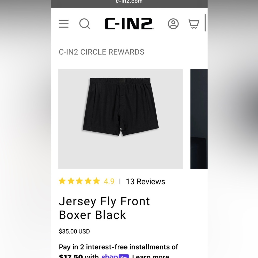 C-IN2 Cotton Lyocell Jersey Boxer Short SzM